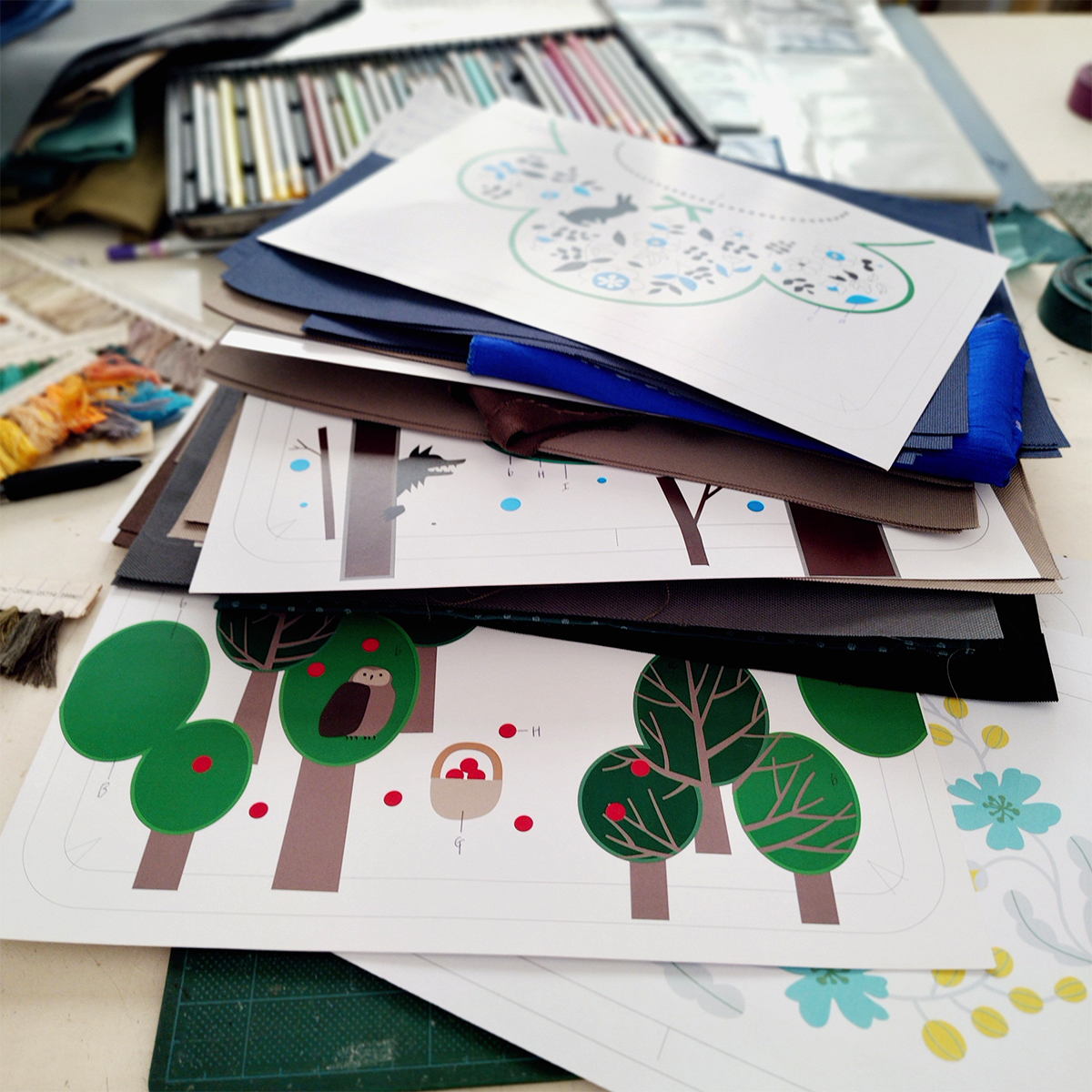 ナイロンショルダーの刺繍図案